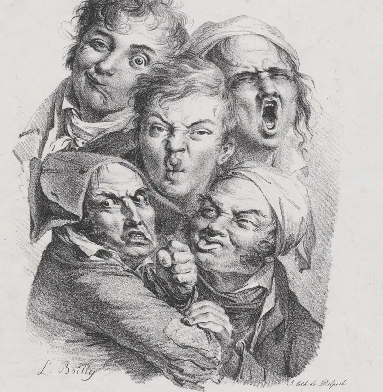 Five Grimacing Faces