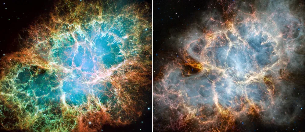 Crab Nebula: Hubble vs Webb