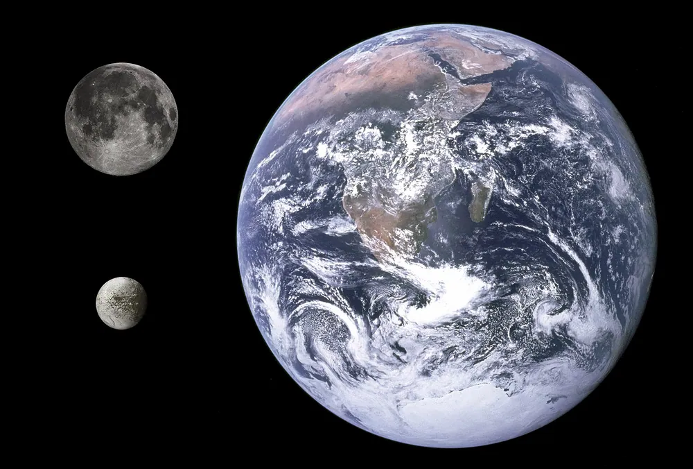 Earth vs Two Tiny Moons