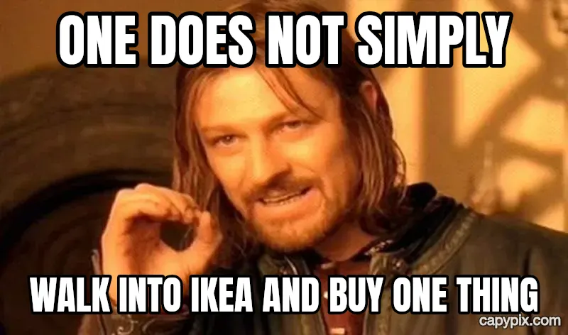 One Does Not Simply meme example: One does not simply / walk into IKEA and buy one thing