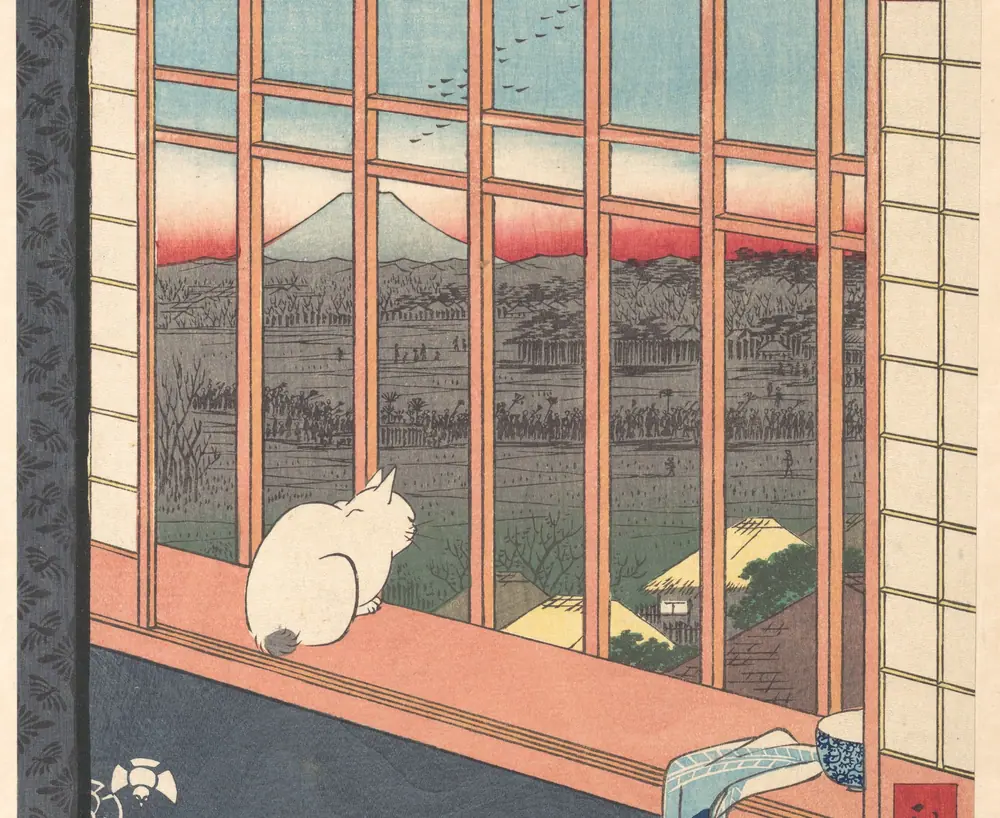 Cat Looking Out the Window (Hiroshige)