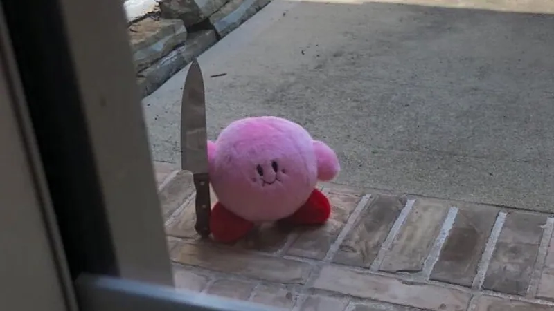 Kirby with a Knife