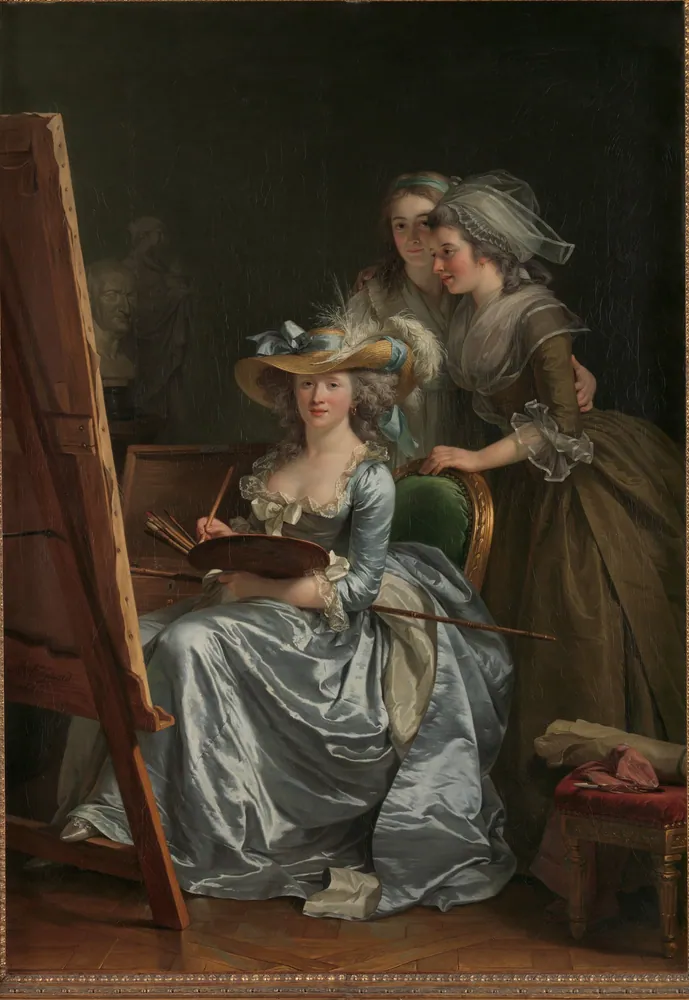 Two Friends Watching Over Her Shoulder
