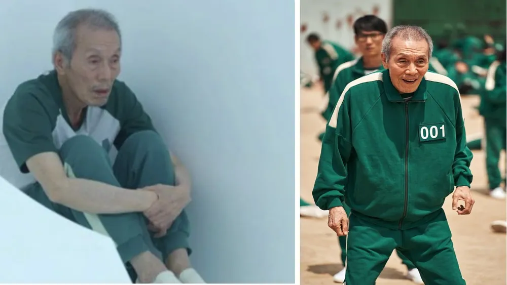 Squid Game Old Man Sitting vs Standing